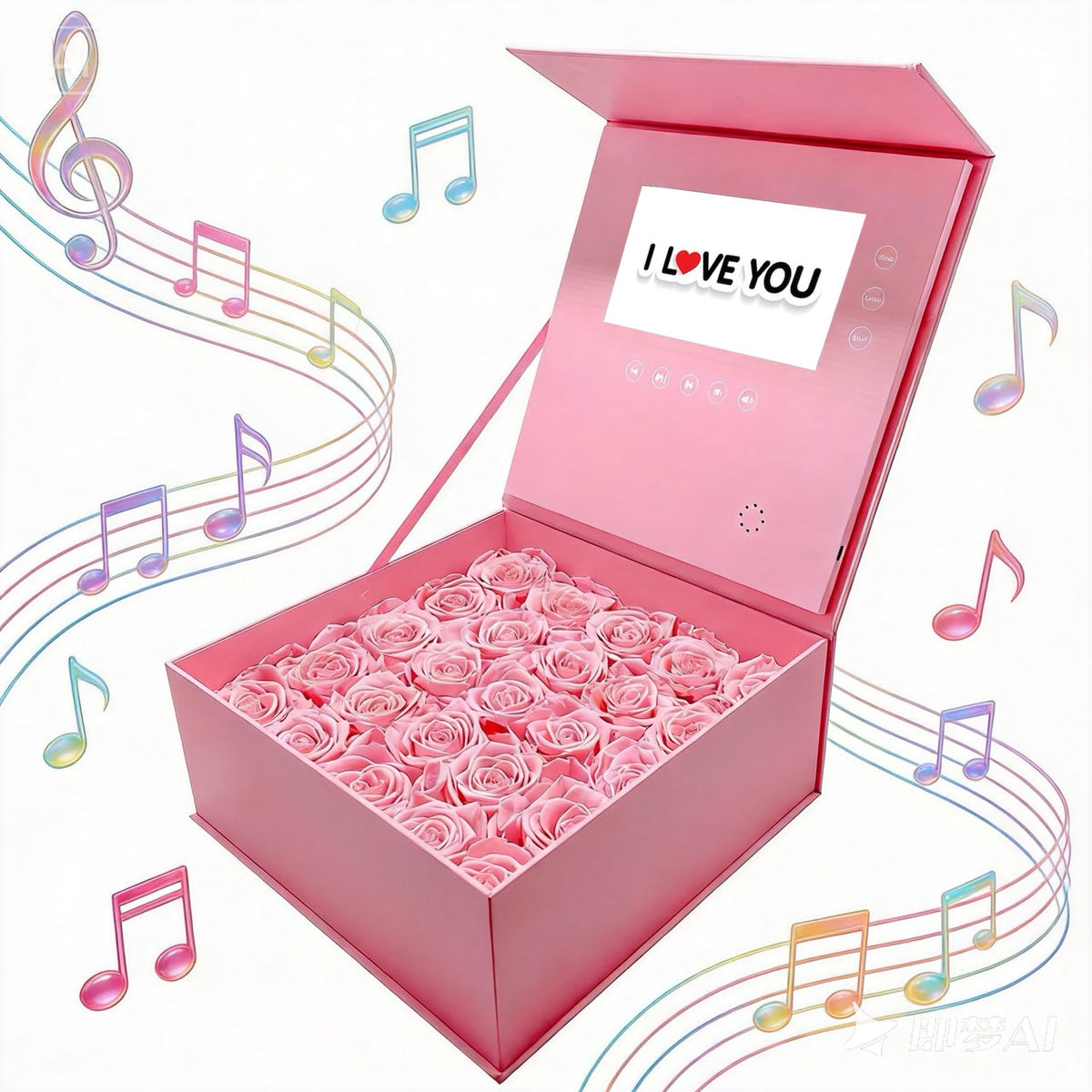 Zenvra Preserved Rose Memory Box with 7" LCD Display