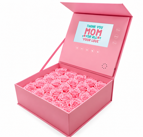 Zenvra Preserved Rose Memory Box with 7" LCD Display