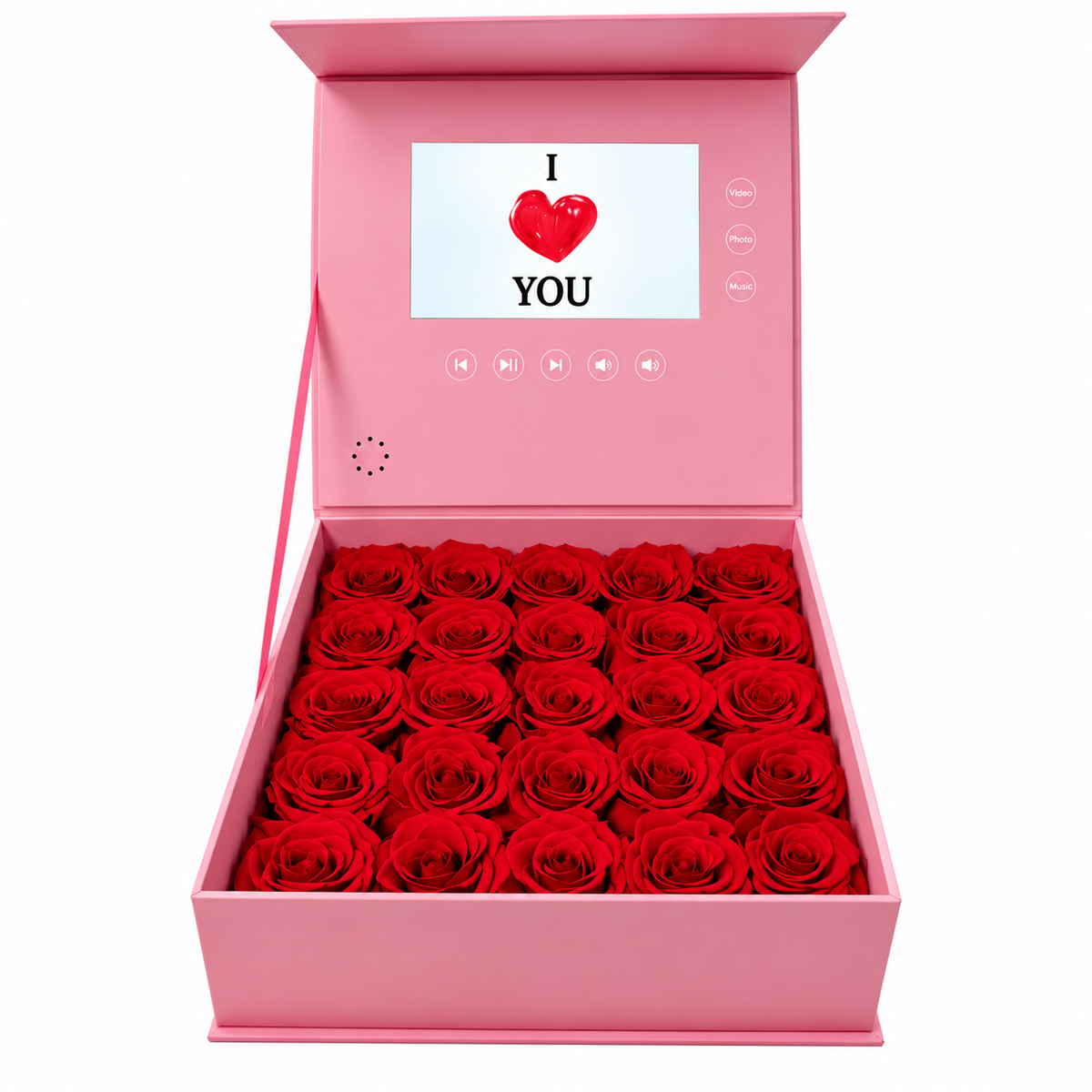 Zenvra Preserved Rose Memory Box with 7" LCD Display